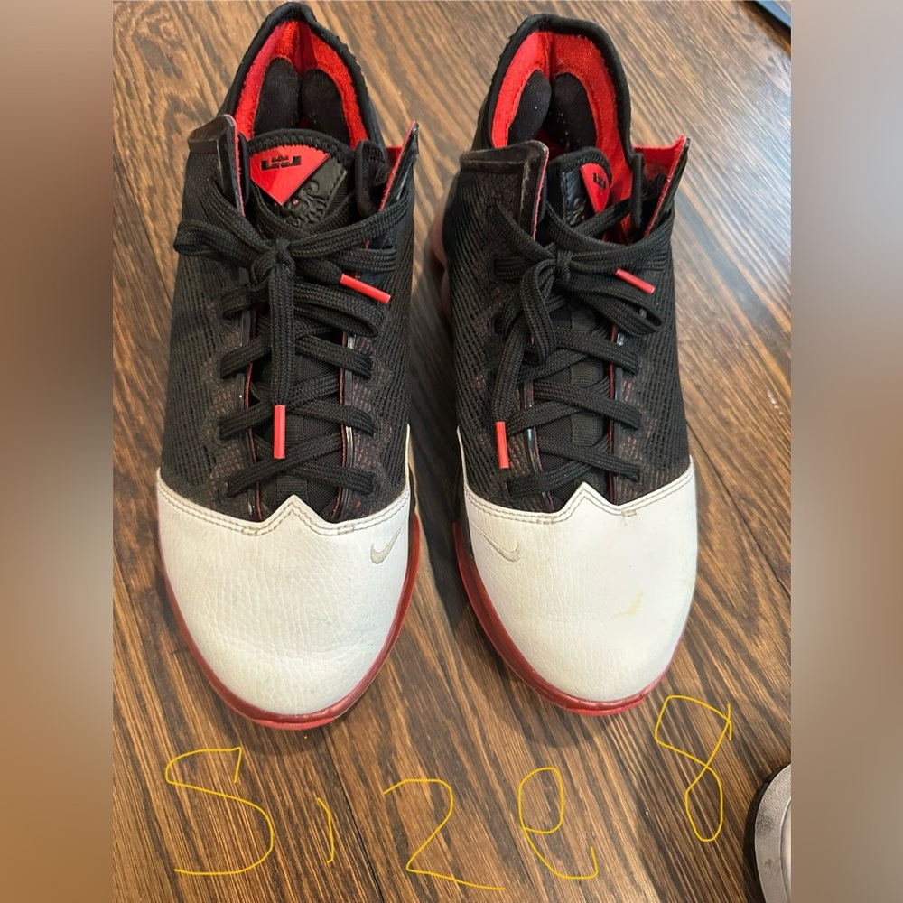 Nike Black and White Athletic Shoes with Red Details
